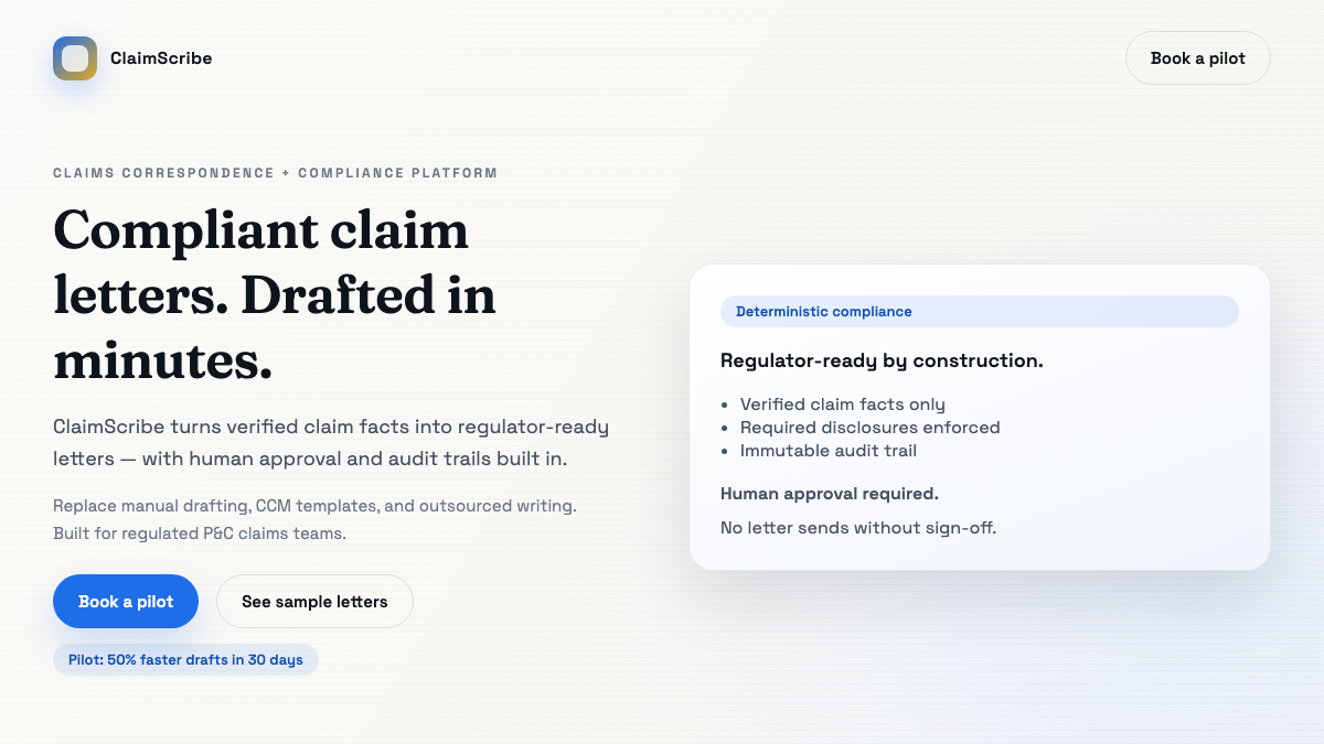 ClaimScribe product preview